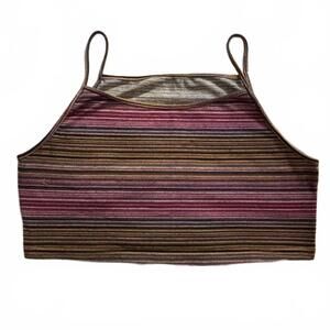 Shein Curve Stripe reversible crop tank top